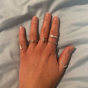 Faux Silver Ring Bundle